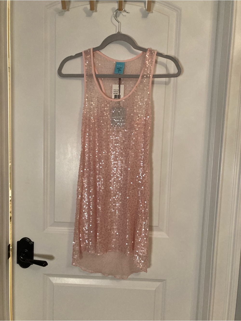 h.i.p. Soft Pink Sequin Tank Top - Blush Shine
